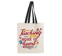 Getagift Personalised teaching is a work of heart any name themed teachers special present idea Tote Bag-Cotton Shopping Bag. (Black Handle)