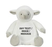 Getagift Personalised Teddy Bear with your Own Text/Image/Message, Soft Toy for Boy or Girl, New Baby Newborn Baby Birthday (Lamb 30 Cm)