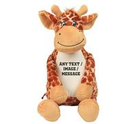 Getagift Personalised Teddy Bear with your Own Text/Image/Message, Soft Toy for Boy or Girl, New Baby Newborn Baby Birthday (Giraffe 38 Cm)