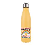 Getagift Personalised Thank you for being an amazing Teacher ANY NAME Thanks-Giving, Teacher Appreciation Retirement, 500 ML-17 OZ Double Walled Insulated Stainless Steel Bottle. (Matt Yellow)