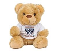 Getagift Personalised Thank you for Being the Best Teaching Assistant ANY NAME, Gift for Teachers, Appreciation, Retirement Gift, Cuddly Plush Soft Toys, Teddy Bear. (Brown Teddy)