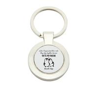 Getagift Personalised When Penguin Find Their Mate, They Stay Together Forever, Valentine's Day Gift, Rectangular/Round Key ring. (Round)