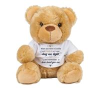 Getagift Personalised When You Need a Cuddle Hug Gift, Custom Name Keepsake Gift for Loved Ones, Long-Distance Relationship Birthday Soft Toy Teddy., Brown Teddy