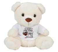 Getagift Personalised With ANY IMAGE Every Love Story Is Beautiful, Gift for Boyfriend, Girlfriend, Husband, Wife, Anniversary Present, Cuddly Plush Soft Toys, Teddy Bear. (Cream Teddy)