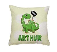 Getagift Personalised with ANY NAME Dinosaur Rawr, Gift for Boy/Girl, Kids, Children, Birthday Present Home Décor, Linen Throw Pillow/Cushion. (Linen Cushion Cover With Insert)