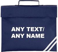 Getagift Personalised with Your own Text/Any Name School Bag, Book Bag. (French Navy)