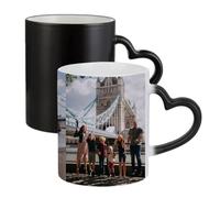 Getagift Personalised with Your Photo/Multi Photo Collage Mug, Ceramic Heart Handle Colour Changing Magic Mug, Memorable Gift for Family, Friends, Birthday, Anniversary. (3 Photo)