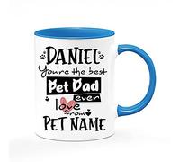 Getagift Personalised You’re The Best Pet Dad Ever, Father's Day Gift from Dog, Christmas, Pet/Dog Owner, Grandpa’s Birthday Present, Novelty Cup, Unique Inside Coloured Ceramic Mug. (Blue)