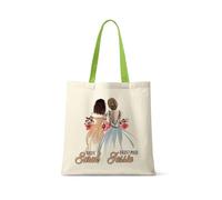 Getagift Personalized Bride & Bridesmaid Tote Bag | Wedding Tote | Personalized Wedding Gift | Reusable Shopping Bag, Tote Bag. (Lime Green Handle)