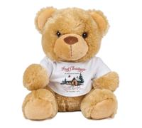 Getagift Personalized Our First Home Christmas Teddy Bear | Custom Housewarming Gift for Couples | New Home Plush Toy For Christmas, Soft Toys, Teddy Bear. (Brown Teddy)