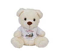 Getagift Personalized Our First Home Christmas Teddy Bear | Custom Housewarming Gift for Couples | New Home Plush Toy For Christmas, Soft Toys, Teddy Bear. (Cream Teddy)