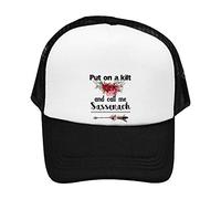Getagift Put On A Kilt and Call Me Sassenach Highlander Scottish Funny Gift idea for Women Funny Adjustable Mesh Baseball Cap-Trucker Hat. (Black)