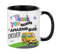 Getagift School Bus Driver Gift, Thank You for Being Such an Amazing Bus Driver, Appreciation Gift, Inside Coloured Coffee, Tea Mug. (Black)