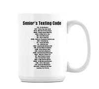 Getagift Senior Citizen Gift Olders Texting Code Fathers Day/Mothers Day Gift for Grandparent Secret Santa Birthday Coffee/Tea/Cocoa, Novelty Cup, Unique 15oz Ceramic Mug. (White)