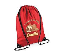 Getagift Sloth Design Bag, Personalised Bag, Custom With your Name, Animal Lover, Birthday, Christmas, Gift For Men-Women Drawstring Bag, PE Gym Kit Swimming, Sport Rucksack.