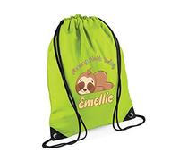 Getagift Sloth Design Bag, Personalised Bag, Custom With your Name, Animal Lover, Birthday, Christmas, Gift For Men-Women Drawstring Bag, PE Gym Kit Swimming, Sport Rucksack.