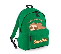 Getagift Sloth Design Bag, Personalised Bag, Customised Bag, Animal Lover, Birthday, Christmas, Gift For Boy-Girl Fashion Backpack for Nursery, Bookbags, Rucksack Shoulder Bag. (Kelly Green)