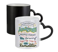 Getagift Sometimes Amazing People Forget How Amazing They’re, Thank You Gift, Ceramic Heart Handle Mug, Colour Changing, Magic Mug.