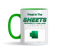 Getagift Spreadsheet Mug - 'Freak in The Sheets' - Gift for Friends, Colleague Work Office Coffee & Tea Lovers 11oz Ceramic Mug (Green)