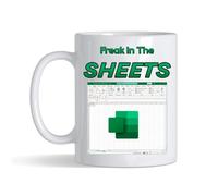 Getagift Spreadsheet Mug - 'Freak in The Sheets' - Gift for Friends, Colleague Work Office Coffee & Tea Lovers 11oz Ceramic Mug (White)
