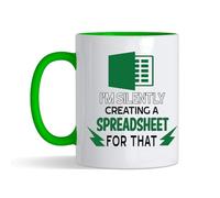 Getagift Spreadsheet Mug - 'I'm Silently Creating A Spreadsheet for That' Badass Accountant- Gift for Friends, Colleague Work Office Coffee & Tea Lovers 11oz Ceramic Mug (Green)