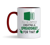 Getagift Spreadsheet Mug - 'I'm Silently Creating A Spreadsheet for That' Badass Accountant- Gift for Friends, Colleague Work Office Coffee & Tea Lovers 11oz Ceramic Mug (Burgundy)