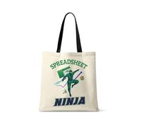 Getagift Spreadsheet Ninja Data Master, Accountant Humour, Chartered Accountant, Spreadsheet, Data Analyst Gift, Reusable Shopping Bag, Tote Bag. (Black Handle)