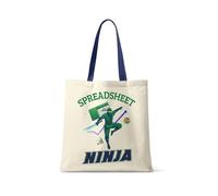 Getagift Spreadsheet Ninja Data Master, Accountant Humour, Chartered Accountant, Spreadsheet, Data Analyst Gift, Reusable Shopping Bag, Tote Bag. (French Navy Handle)