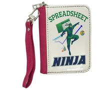 Getagift Spreadsheet Ninja Data Master, Accountant Humour, Chartered Accountant, Spreadsheet, Data Analyst Gift, Women's Small Leather Zip-Around Wallet, Credit Card Slots, Coin Purse, Pink.