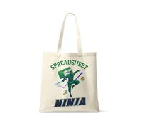 Getagift Spreadsheet Ninja Data Master, Accountant Humour, Chartered Accountant, Spreadsheet, Data Analyst Gift, Reusable Shopping Bag, Tote Bag. (Natural)