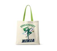 Getagift Spreadsheet Ninja Data Master, Accountant Humour, Chartered Accountant, Spreadsheet, Data Analyst Gift, Reusable Shopping Bag, Tote Bag. (Lime Green)