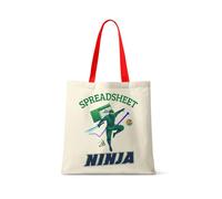 Getagift Spreadsheet Ninja Data Master, Accountant Humour, Chartered Accountant, Spreadsheet, Data Analyst Gift, Reusable Shopping Bag, Tote Bag. (Red Handle)