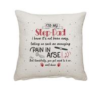Getagift Step Dad Gifts, Pain in arse, Well Done - Step Dad, Father's Day, Home Décor, Linen Throw Pillow/Cushion. (Linen Cushion Cover With Insert)