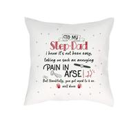 Getagift Step Dad Gifts, Pain in arse, Well Done - Step Dad, Father's Day, Sofa decor Home Décor, Satin Throw Pillow/Cushion. (Satin Cushion Cover With Insert)