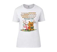 Getagift Teddy Bear Themed You are Braver Than You Believe Quote Inspired Funny White Colour Women Short Sleeve Soft Touch Cotton T-Shirt. (XL)