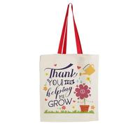 Getagift Thank You For Helping Me Grow, Thanksgiving Gift, Reusable Bag, Shopping Bag, Tote Bag. (Red Handle)