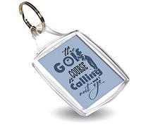 Getagift The Golf Course is Calling & I Must Go Golfing Lover Sports Lover Birthday, Father's day inspired Photo Insert Keyring.