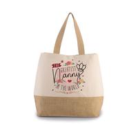 Getagift The Greatest Nanny in the World - Mother's Day, Canvas Jute Bag with Inner Mobile & Coin Pocket.