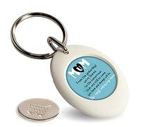 Getagift The Most Amazing Mum, Birthday/Thank You Gifts for Her/Mum from Daughter Son, Mother's Day Present Round Shape Photo Insert Keyring with Trolley Coin. (White)