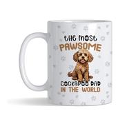 Getagift The Most Paw-Some Cockapoo Dad - Gift for Dog Father, 11 oz Inside Coloured Ceramic Coffee Mug. (White)
