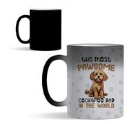 Getagift The Most Paw-Some Cockapoo Dad - Gift for Dog Father, 11oz Colour Changing Ceramic Coffee Cup, Magic Mug. (C Shaped Handle)