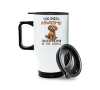 Getagift The Most Paw-Some Cockapoo Dad - Gift for Dog Father, 14oz Insulated Travel Mug. (White)