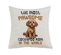 Getagift The Most Paw-some Cockapoo Mom - Gift for Dog Mom, Home Décor, Linen Throw Pillow/Cushion. (Linen Cushion Cover With Insert)