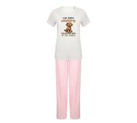Getagift The Most Paw-some Cockapoo Mom - Gift for Dog Mom, White Pink Coloured Cotton Nightwear Women Long Pyjamas Sets 2 Piece. (UK, Alpha, S, Regular, Regular, White Pink)