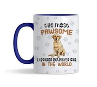 Getagift The Most Pawsome Labrador Retriever Dad in The World | Gift for Pet Lovers, Dog Owners, Dog Dad, 11 oz Inside Coloured Ceramic Coffee Mug. (Navy Blue)