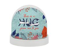 Getagift This is a hug from me to you Humorous inspirational present idea inspired Birthday, Christmas themed Snow Globe Dome Glitter Shaker. (Silver)
