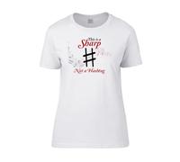 Getagift This Is A Sharp Not A Hashtag Music Gift, Music Teacher Gift, Women Short Sleeve Cotton T-Shirt. (UK, Numeric, 16, 18, Regular, Regular, White)