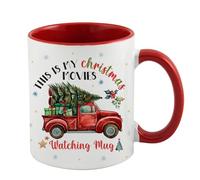 Getagift This is My Christmas Movie Watching Mug, with red Christmas Truck/Christmas Tree, Inside Coloured Coffee, Tea Mug. (Red)