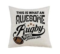 Getagift This Is What An Awesome Rugby Player Looks Like, Sports Player Birthday Christmas Home Décor, Linen Throw Pillow/Cushion. (Linen Cushion Cover)