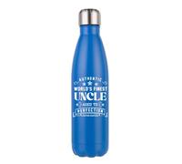 Getagift World's Finest Uncle, Uncle Gifts For Father's Day, 500 ML Double Walled Insulated Stainless Steel Bottle. (Matt Dark Blue)